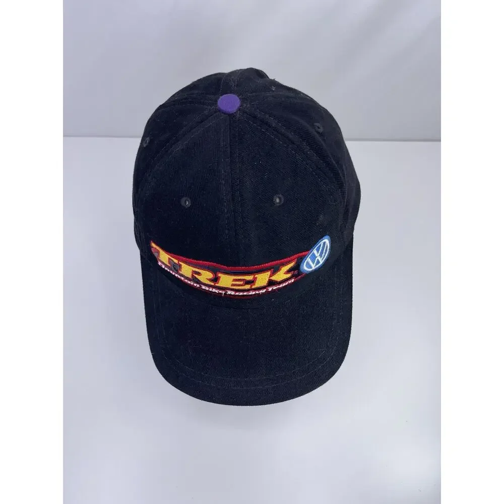 Vintage Trek Volkswagen Mountain Bike Racing Team Hat Black Strapback Y2K